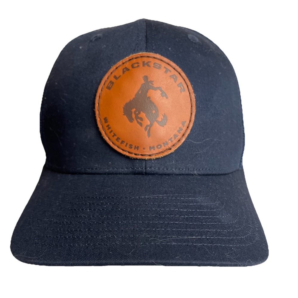 Richardson Trucker Hat Men's OS SnapBack Black Star Montana Western Blue